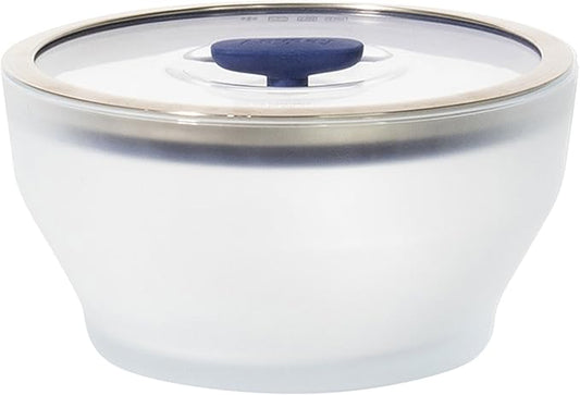 Anyday 4-Cup Microwave Cookware & Glass Container with Glass Lid, Plastic-Free Deep Food Storage | Stackable Airtight Steamer with Vented Lid for Microwave-Safe Reheating, Steaming Vegetables & Rice
