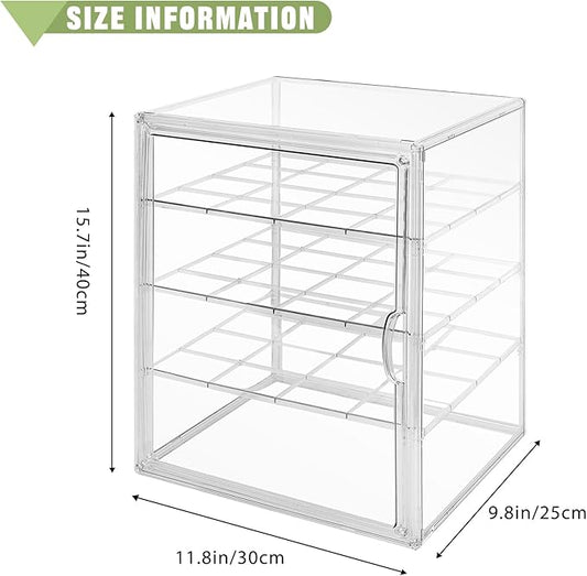 2 PACK Large Clear Bread Box for Kitchen Countertop 4 Layers Acrylic Pastry Display Case Bakery Storage Container with Magnetic Door Bread Keeper for Homemade Cookie Cupcake Muffins Bagel