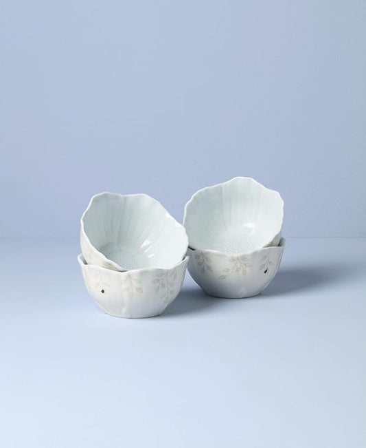 Lenox 897767 Butterfly Meadow Floral Dessert Bowls, Blue, Set of 4