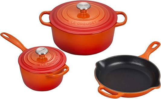 Le Creuset Enameled Cast Iron Signature Cookware Set, 5 pc, Flame
