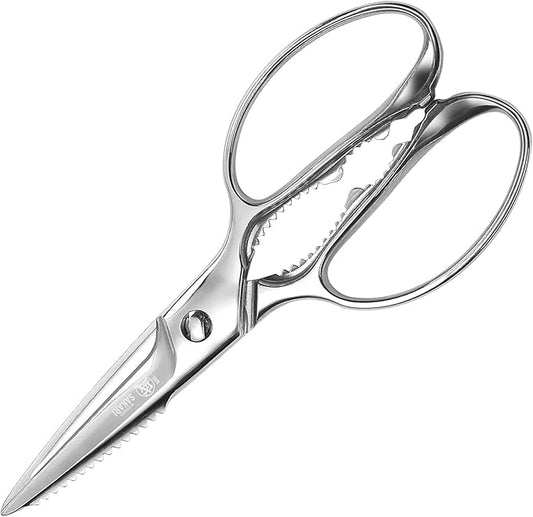 MITSUMOTO SAKARI 8 Inch Kitchen Scissors & Poultry Shears, Heavy Duty All Steel, Removable for Chicken, Fish, Bones
