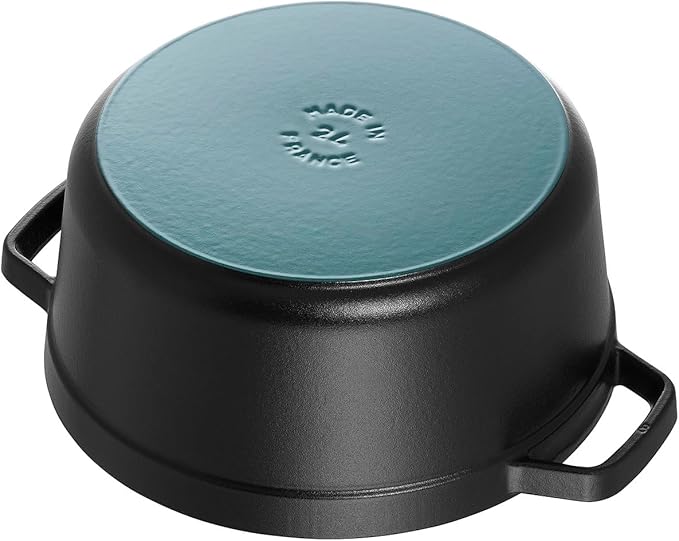 Staub 1103425 Black Cast Iron 13.25 Qt. Round Cocotte
