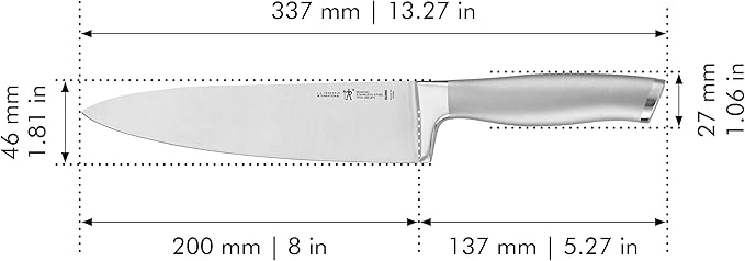 HENCKELS Modernist Razor-Sharp 8-inch Chef Knife, German Engineered Informed by 100+ Years of Mastery, Gray