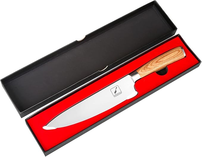 imarku Chef Knife - Pro Kitchen Knife 8 Inch Chef's Knives Japanese SUS440A Stainless Steel Sharp Paring Knife with Ergonomic Handle, Golden handle, Best Gifts for Men and Women