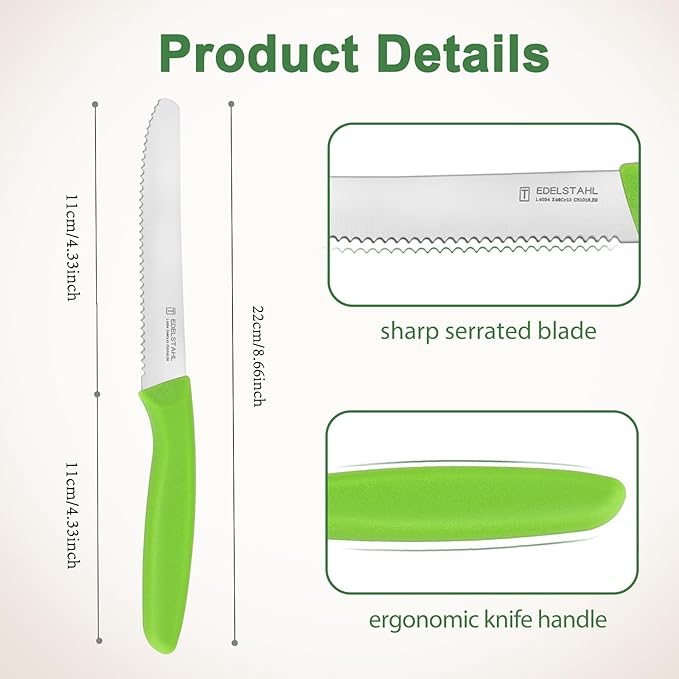 Paring Knife Set 6PCS, Ultra Sharp Kitchen Knives, Cutting & Peeling Knives, Kitchen Knives for Home Essentials, PP Plastic Handle-Multicolored