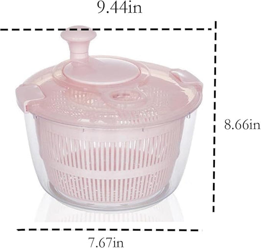 5L Salad Spinner - Best Rated Vegetable & Fruit Dryer Bowl with Lid, Upgrade Anti-Crack & Heat-Resistant Material, Non-Slip Base, Easy Detachable for Cleaning(pink)