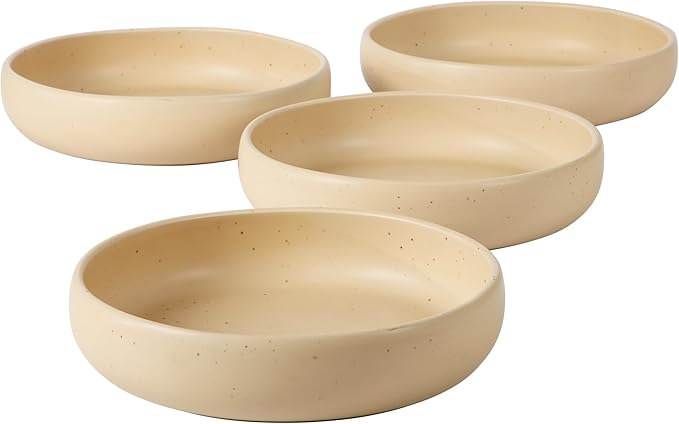 Bloomhouse Corsica Clay 4 Piece Meal, Dinner, Pasta Bowl Set - Cappuccino Cream