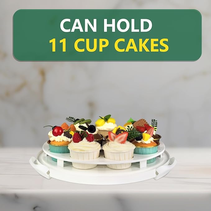2 Pack Pie Carrier with Lids and Handles, Loadable Cupcake or Pizza Storage Containers, Includes Insulated Bags and Insulated Non-Slip Pads, Perfect for Transportation (Green)