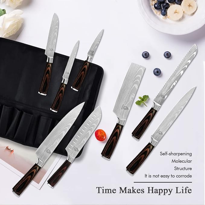 FULLHI Knife Set, 14pcs Japanese Knives Set, Premium German Stainless Steel chef Knife Set