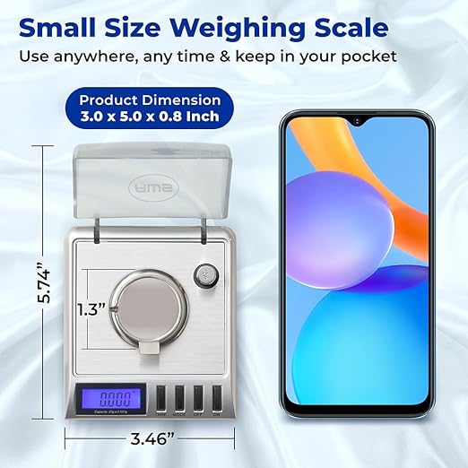 AWS Gemini-20 Milligram Scale 20g x 0.001g–Digital Jewelry/Lab Scale for Powder, Gold, Gems – Includes Calibration Weights, Tweezers & Tray–Tare, Cal, 6 Units (Gemini - 20 - Silver)