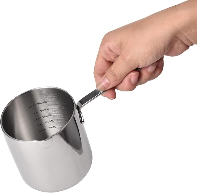 IMEEA Butter Warmer Turkish Coffee Pot Milk Warmer Pot Mini Saucepan with Spout 18/10 Tri-Ply Stainless Steel (10oz/300ml)