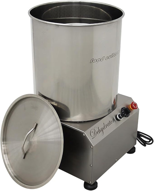 Commercial 110V Electric Salad Spinner Stainless Steel Electric Salad Spin Dryer for Vegetables Fruits Soy Milk Large Capacity for Carteens & Restaurant 0.75KW