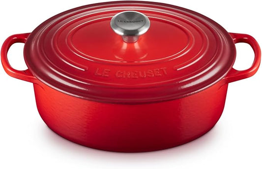 Le Creuset Enameled Cast Iron Signature Oval Dutch Oven, 2.75 qt., Cerise