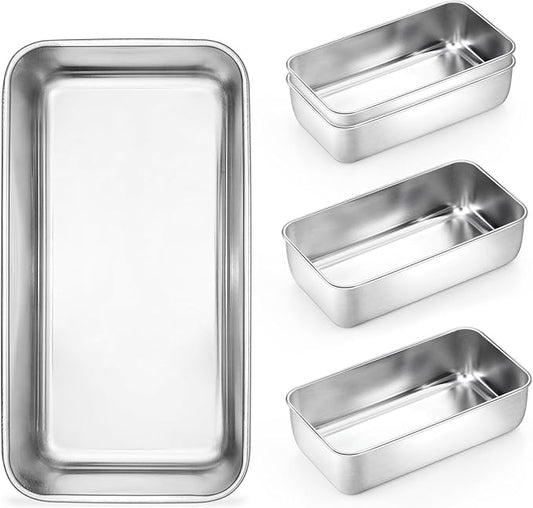 Onader 5 Pack Loaf Pans for Baking Bread, 9 x 5 Inch Stainless Steel Deep Meatloaf Pan Set