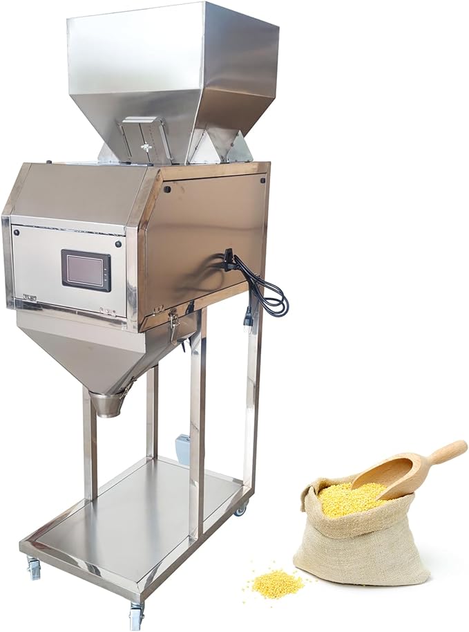 Automatic Particle Filling Machine Digital Dispenser, Large Capacity Powder Filling Machine for Tea/Food/Granules Capacity 0.02-11lb 304 Stainless Steel 110V