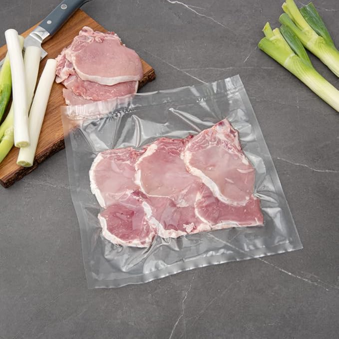 Restaurantware Fresh Hero 12 x 12 Inch Vacuum Sealer Bags 100 Food Storage Bags - 3 mil Thick Microwavable Clear Plastic Sous Vide Bags Freezable For Storing Food Or Sous Vide Cooking