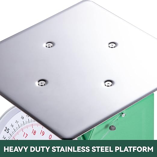 Tada 110-LBS Heavy Duty Portion-Control Mechanical Kitchen and Food Scale Industrial Dial Scale with Stainless Steel Platform