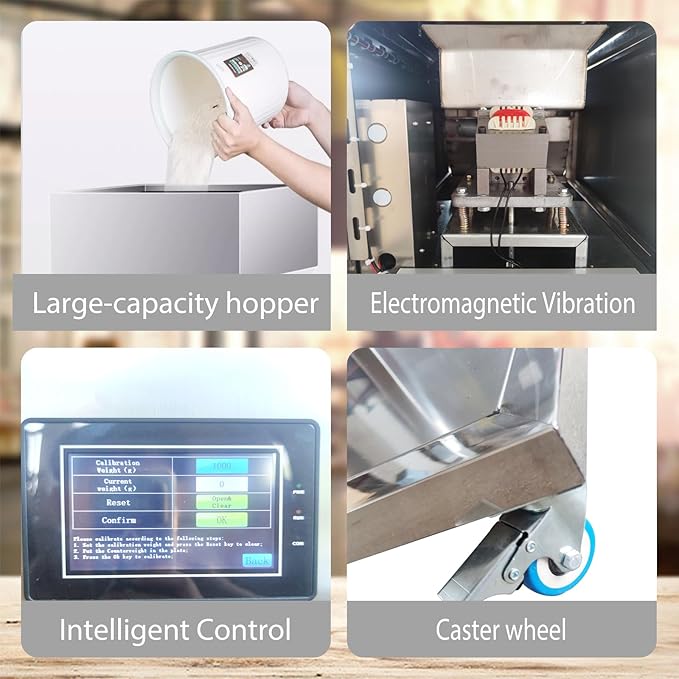 Automatic Particle Filling Machine Digital Dispenser, Large Capacity Powder Filling Machine for Tea/Food/Granules Capacity 0.02-11lb 304 Stainless Steel 110V