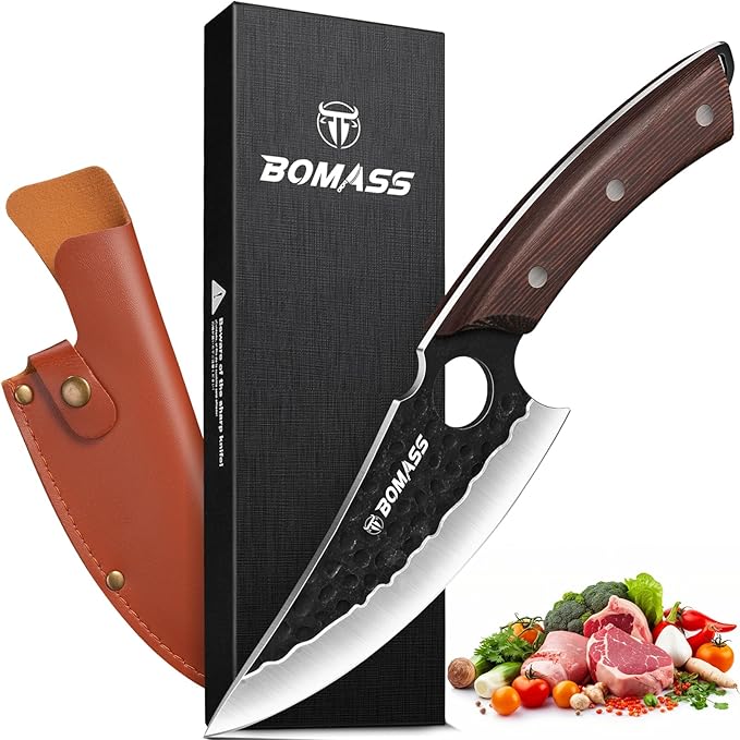 10.76-inch Butcher Knives, Hand Forged Kitchen Knife, High Carbon Japanese Knives & Serbian Chef Knife for Meat Cutting