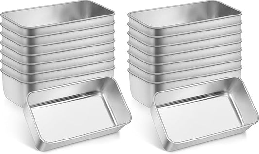 Leonyo 16 Pack Loaf Pans for Baking Bread, 9IN x 5IN Stainless Steel Loaf Pans Set for Homemade Bread, Meatloaf, Bananas, Brownies, Lasagnas, Dishwasher Oven Safe