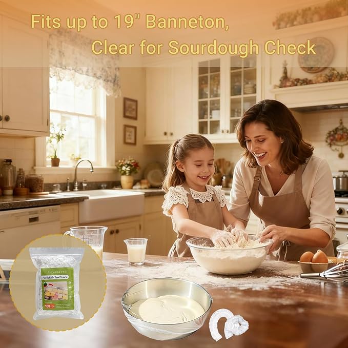 100 Pcs Extra Large Elastic Reusable Plastic Covers - 13x18 In for Half Sheet Pans & 10-19 In Bowls, BPA Free Transparent Lids for Dough Proofing, Meal Prep & BBQ