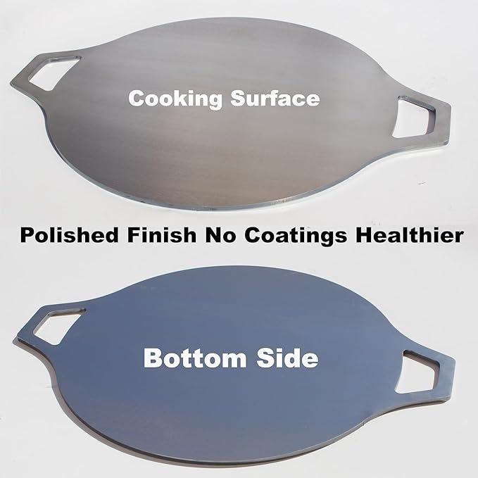 Pizza Steel for Oven & Grill – Heavy Duty Baking Steel Pizza Stone, Round Baking Steels with Dual Handles,Carbon Pizza Pan for Crispy Crust, Bread, Cooking & BBQ