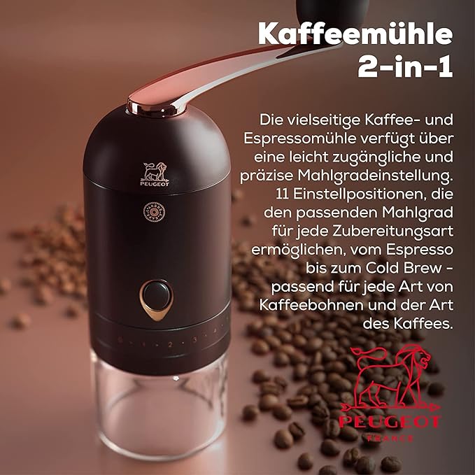 Peugeot L'ARBRE A CAFÉ Coffee Grinder, 20cm, Brown W/Wooden Spice Scoop