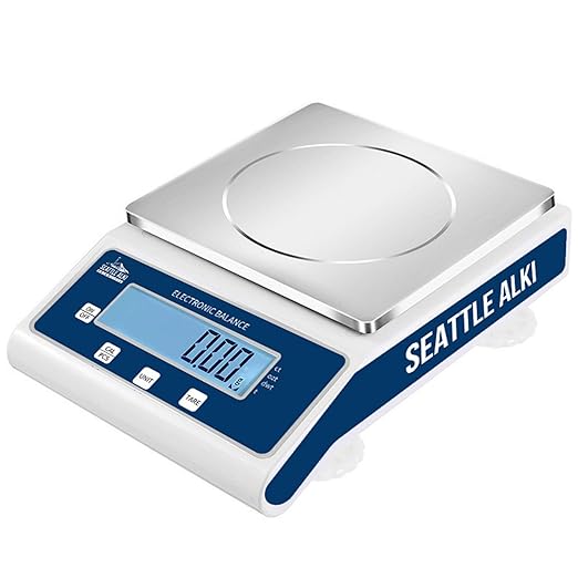 Seattle Alki Scientific Lab Scale | 15 kg x 0.1 g | USA Company - Digital Lab Balance with Professional Load Cell, Metal Support Structure and Thorough Calibration - Scientific Scale