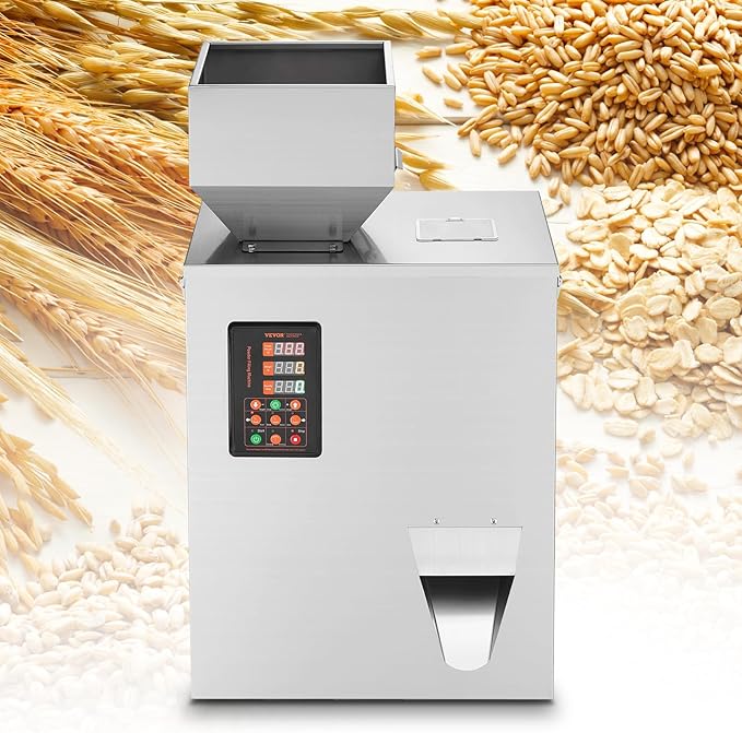 VEVOR Powder Filling Machine 0.002-0.22lbs/1-100g, Automatic Intelligent Particle Weighing Filling Machine, Powder Filler Particle Dispenser for Tea Seeds Grains Powder Flour Beans Glitter Candy