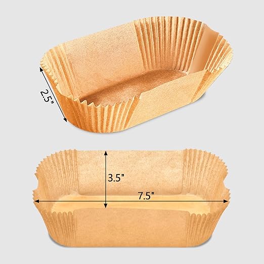 100 Pack 7.5 Inch Loaf Pan Liners, Non-Stick Cake Baking Sheets, Unbleached & Greaseproof Baking Paper for Cookies, Cupcakes, Bread.