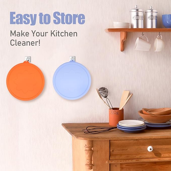 1 Cup 2 Cup 4 Cup 7 Cup Round Silicone Replacement Lids for Pyrex 7202-PC, 7200-PC, 7201-PC, 7402-PC Glass Bowls, 8 Pack Storage Cover, Microwave & Dishwasher & Freezer Safe