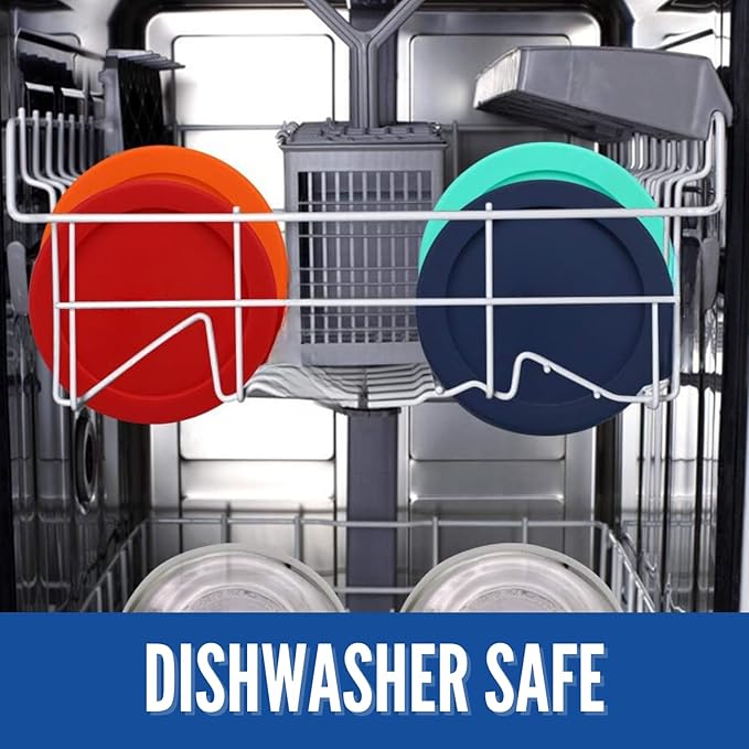 Replacement Lids for Pyrex 6 & 7-Cup Glass Food Storage Container Bowls, 7.5-Inch Plastic Round Lids Covers fits Pyrex 7402-PC, Airtight & Leakproof (6-Pack, Fuchsia)