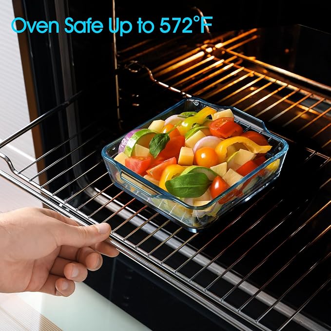 NUTRIUPS Mini 6x7.5x1.5in Square Glass Baking Dish for Oven, 20oz Square Cake Pan Glass Casserole Dishes for Oven