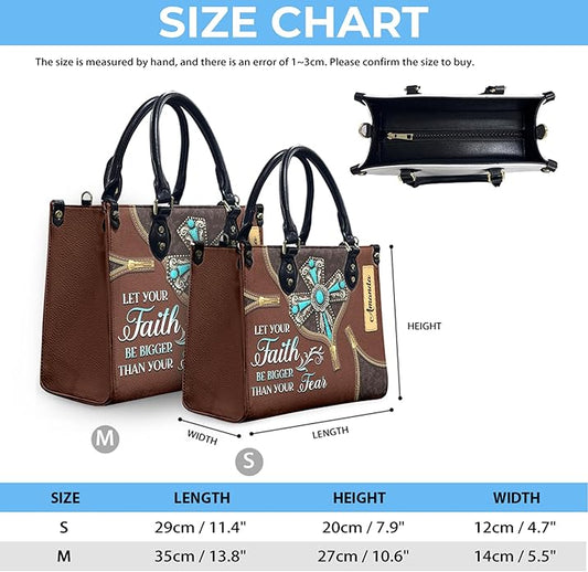 THUYPT Personalized Christian Leather Handbags, Handbag & Purse With Bible Verse Religious Tote Bag, Gift for Women