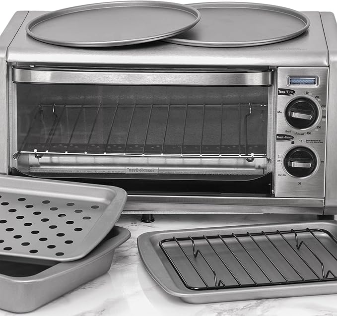 Ovenstuff Personal Size Nonstick Toaster Oven Baking Pan Set, 6 Piece Set