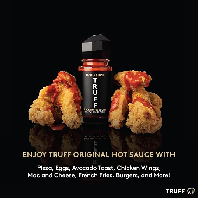 TRUFF Hot Sauce 4-Pack Mini Set, Portable Travel Bottles of Gourmet Hot Sauce, Black Truffle and Chili Peppers, Gift Idea for the Hot Sauce Fans, An Ultra Unique Flavor Experience (1.5 oz, 4 count)