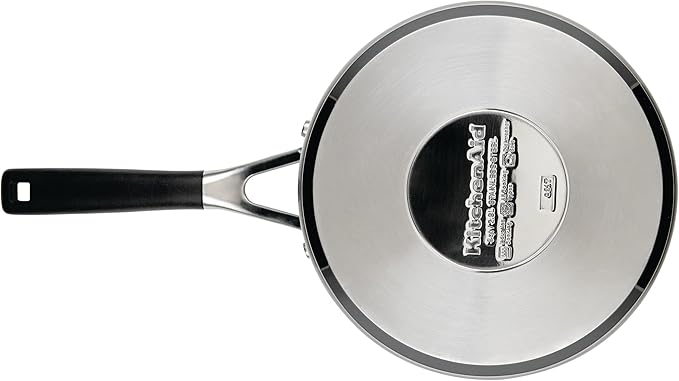 KitchenAid Stainless Steel Induction Saucepan with Lid, 3 Quart - Brushed Stainless Steel