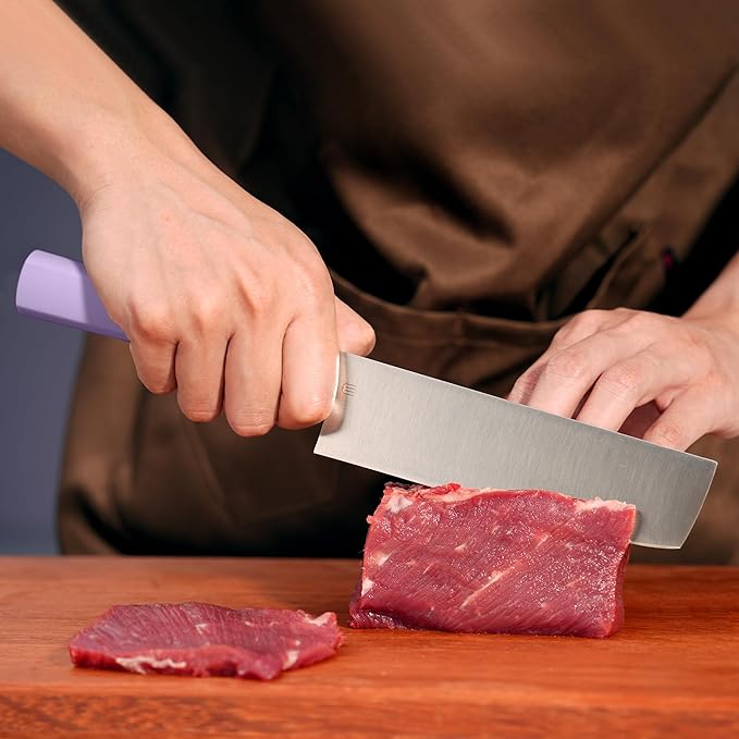 6 Inch Nakiri Knife, AR-RPM9 Steel & Replaceable Handle, Multipurpose Meat Cleaver Vegetable Chef Knife with Oak Sheath, Gift for Home Chefs