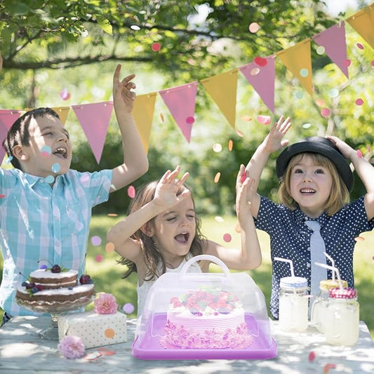 VICASKY Plastic Cake Carrier with Lid Convenient Transport Container for Birthday Cakes Outdoor Events and Parties Transparent Design Easy to Clean