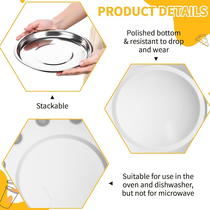 20 Pack 9 Inch Metal Pie Pan Plate Aluminum Steel Pie Tins Bulk Reusable Pizza Pan Weight Steel Standard Version Bakeware Even Heating for Kitchen Pizza Snack Cake