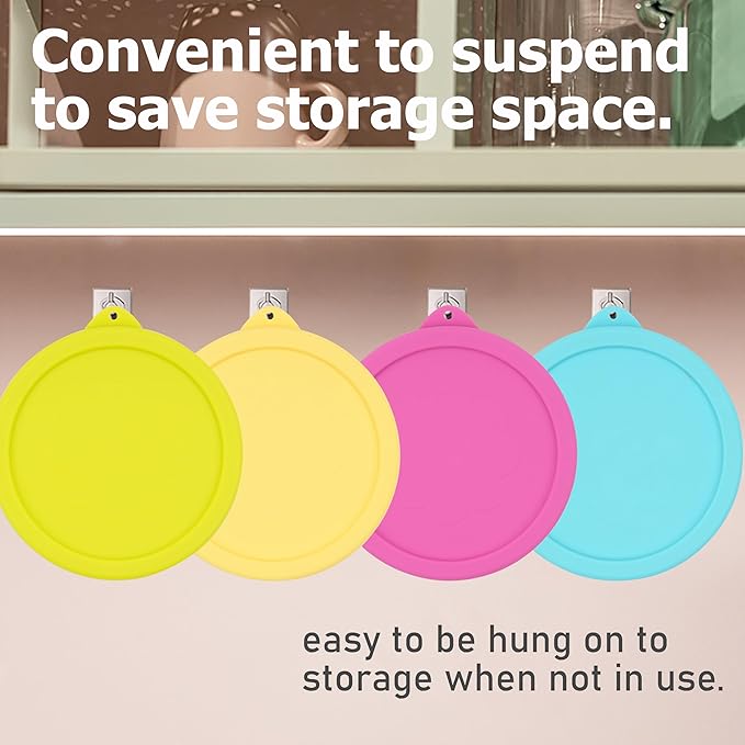 2 Cup Silicone Replacement Lids Storage Cover for Anchor Hocking Glass Bowls (Container not Included) 4 Pack Microwave, Dishwasher and Freezer Safe
