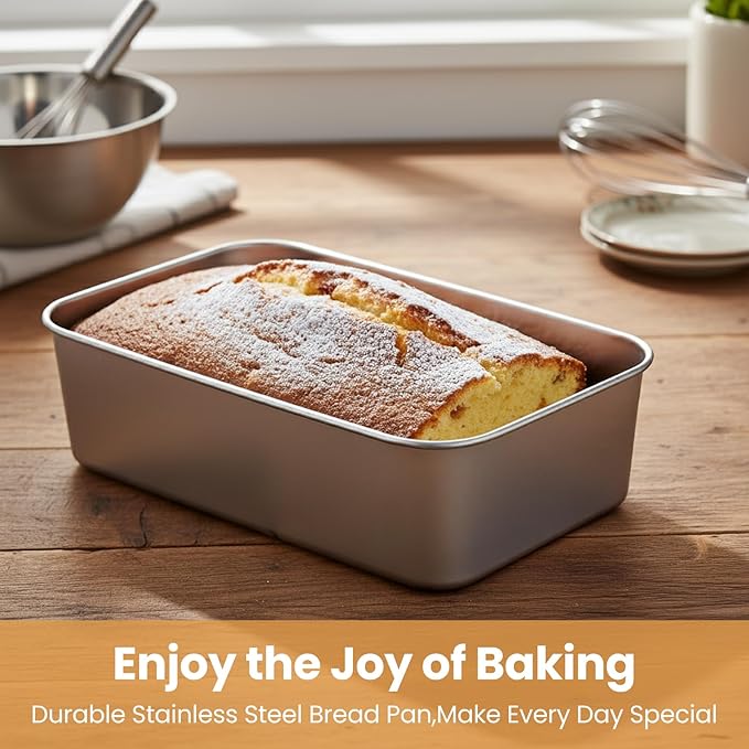8 Pcs Loaf Pans Set, 9 x 6 Inch Stainless Steel Bread Baking Pan, Loaf Toast Baking Pans, Sandwich Bread Pan for Homemade Breads Meatloaf Cake, Oven & Dishwasher Safe