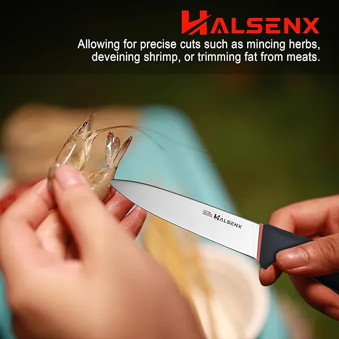 5.5" Utility Knife, High Carbon German Steel Sharp Blade With Non-Slip Softgrip Handle, Multi-Purpose Paring Knife for Fruits, Vegetables & Meat