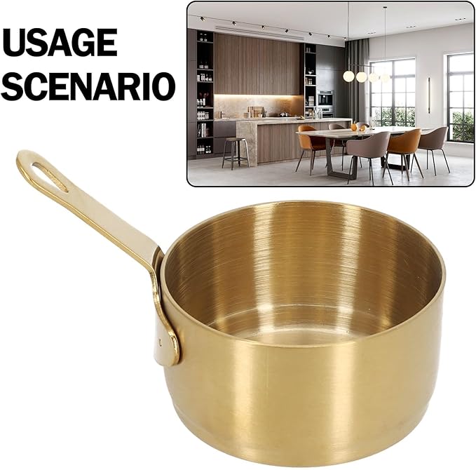 Mini Sauce Pan, Stainless Steel Sauce Pan Chocolate Melting Pot Vinegar Dipping Bowls Barbecue Sauce Bowl Mini Butter Coffee Milk Warmer Pot for Coffee Tea Soup Warming 2PCS (50ML)