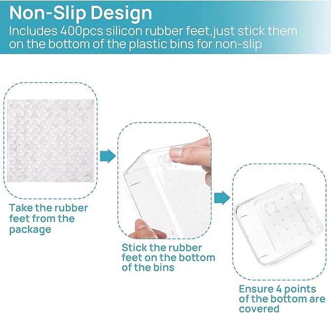 Vtopmart 88PCS Clear Plastic Drawer Organizers Set, 5-Size Versatile Bathroom Drawer Organizer Trays, Storage Bins for Makeup, Vanity, Kitchen Gadgets Utensils and Office