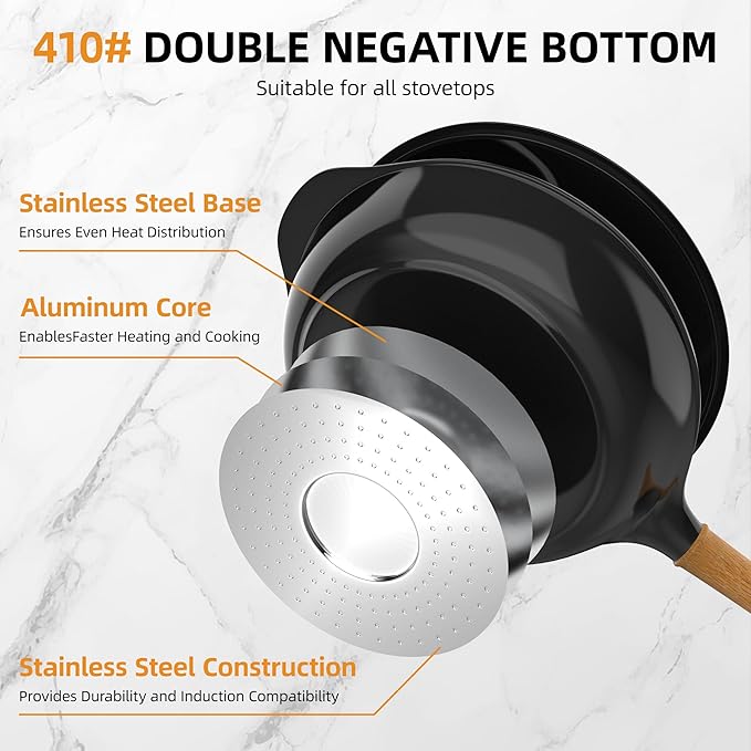 Nonstick Saute Pan Skillet with Lid,10 Inch Deep Frying Pan, Toxin-Free Ceramic Cookware, Healthy Non Toxic Cooking Pan with Helper Handle, Fry Pan Compatible with All Stovetops