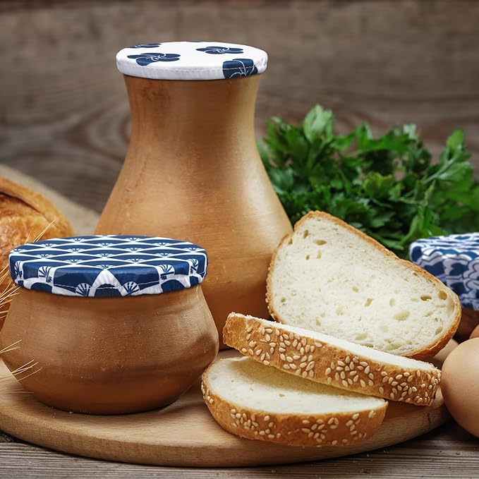 Patelai 10 Pcs Bowl Covers Reusable in 5 Size Stretch Cloth Fabric Elastic Food Storage Bowl Covers Bread Sourdough Lids for Proofing Food Fruits Leftover (Japanese)