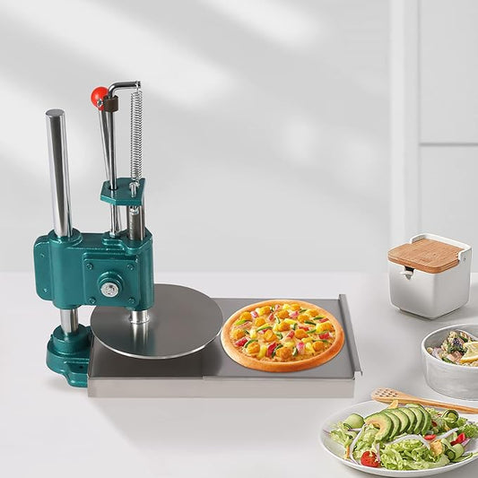 Pizza Dough Press Machine, 9.5" Manual Pastry Press Machine Household Pizza Dough Stainless Steel Maker w/Dual 0.2in Thick Plates for Making Hand Pies Meatloaf Pizza Crusts Soft Rolls Puff Pastry