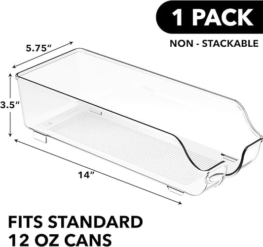 Simple Houseware Soda Can Organizer and Dispenser for Refrigerator / Pantry, Clear
