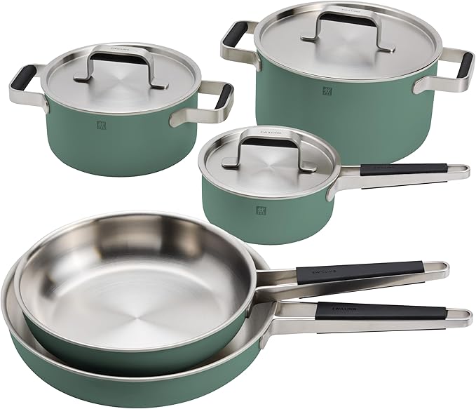 ZWILLING Pure 8-pc Stainless Steel Cookware Set, Green